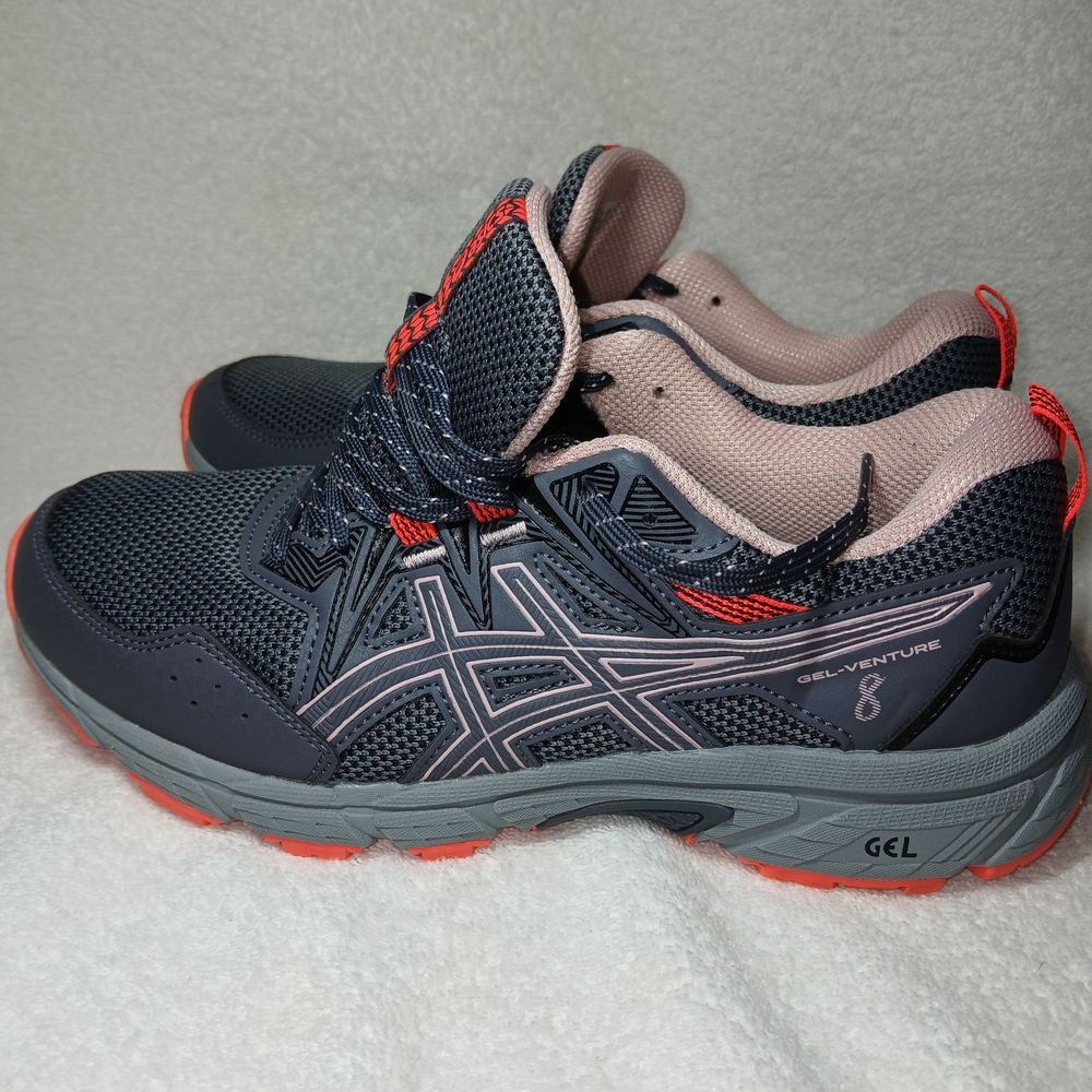 Asics Gel-Venture Athletic Shoes in Navy, Pink & Coral